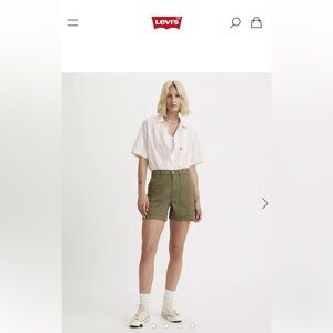 Levi's Olive Green High-Waist Utility Shorts